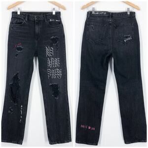 Alexander Wang Denim X Cult Straight Jean No After Party Size 28 Aged Black Gray